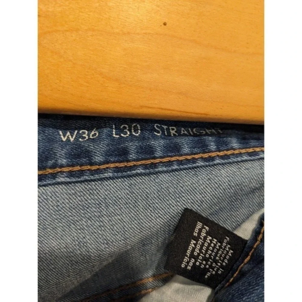 CK Calvin Klein Jeans‎ Men's 36X30 faded Stone Wash Denim blue STRAIGHT 2% lycra